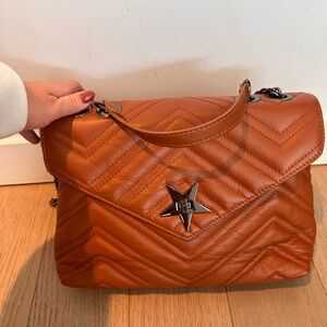 ISABELLA RHEA Italian cowhide leather quilted shoulder bag